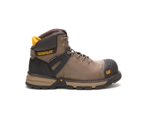 Caterpillar Excavator Superlite Waterproof Nano Tå Arbejdsstøvler Herre Brown/Black | FVQMT-4385